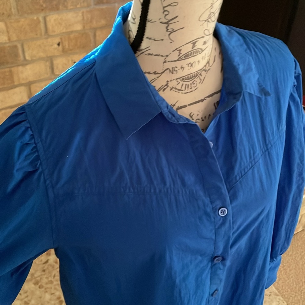 ba&sh Blue Button Down Shirt - Picture 2 of 5